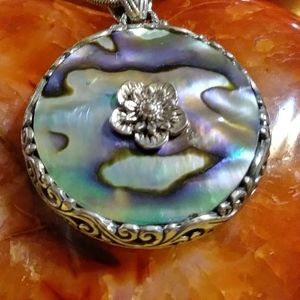 NWT📌 Please Serious Inquiries On *ABALONE Italian Sterling PENDANT ON 30" CHAIN